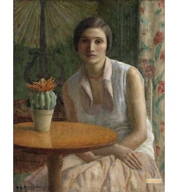 Portrait Of A Woman With Cactus