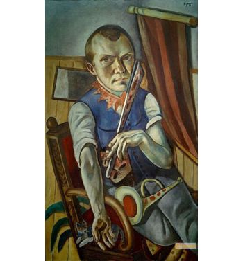 Self Portrait With Cot And Trumpet, Self Portrait As Clown