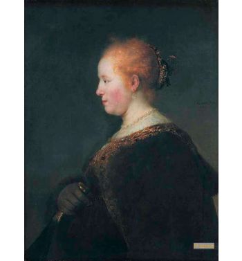 A Young Woman In Profile With A Fan