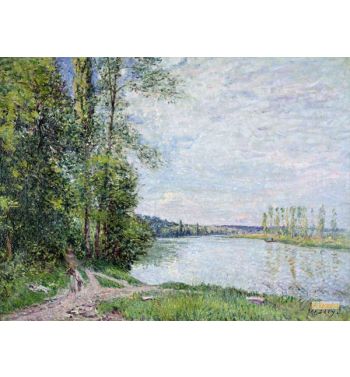 The Riverside Road From Veneux To Thomery 1880