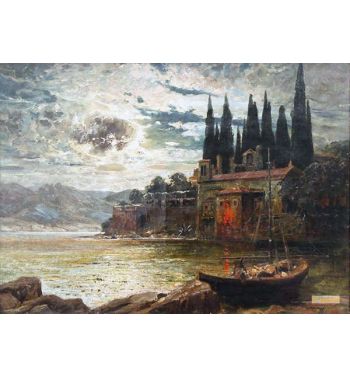 Moonlit Southern Landscape with Watercourses