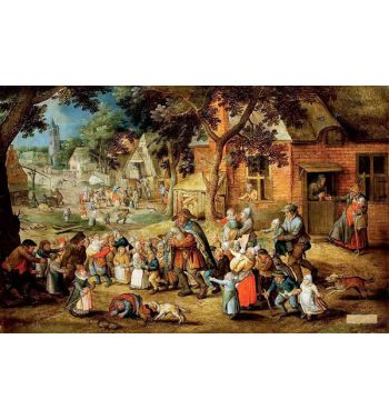 Bagpiper Surrounded By Children