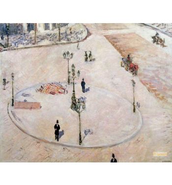 Traffic Island On Boulevard Haussmann 1880