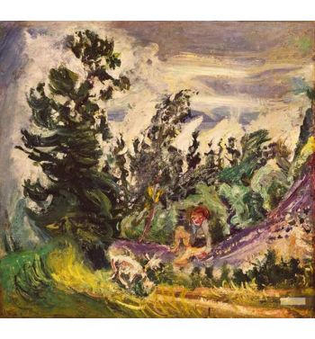 Landscape With Girl With Goat