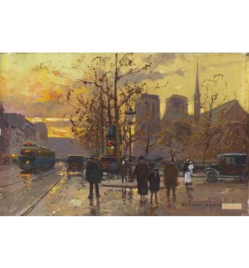 View Of Notre Dame From The Montebello Embankment