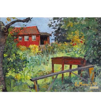 Garden With Red House