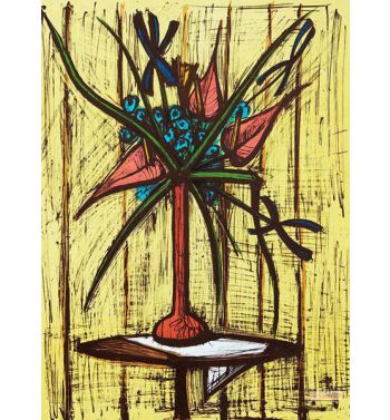 Athuriums Et Iris Vase Rouge