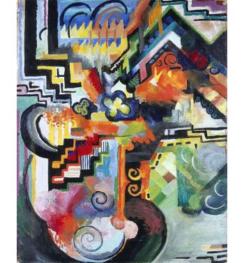 Colored Composition Tribute To Bach 1912