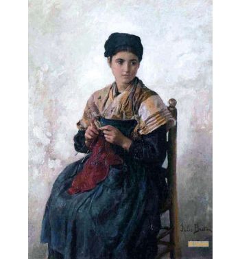 Peasant Girl Knitting 1873