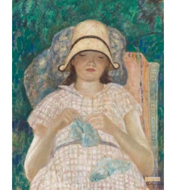 Girl Knitting 1928