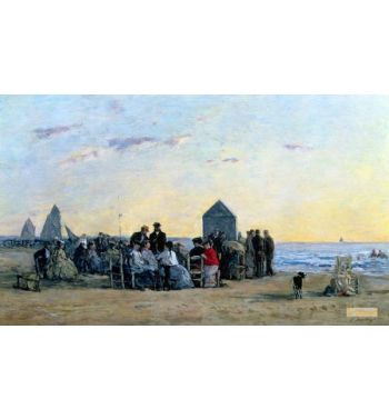 Beach Scene At Trouville Sunset 1867