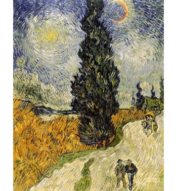 Road With Cypress And Star