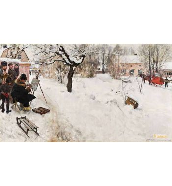 Open Air Painter In Winter