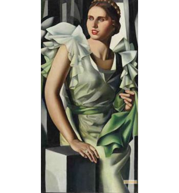 Portrait Of Young Woman In The Square Column
