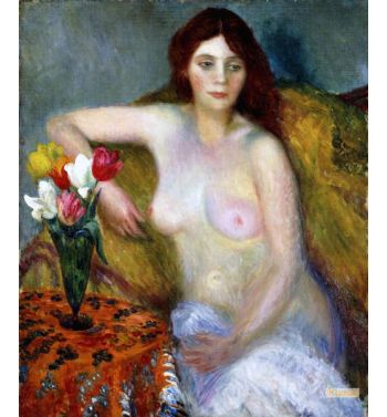 Nude With Tulips