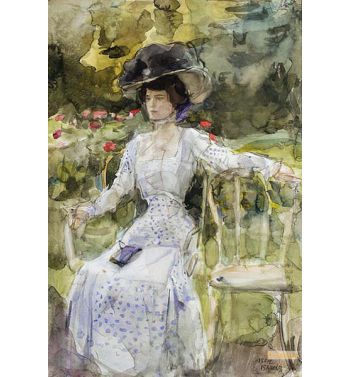 An Elegant Lady In A Garden
