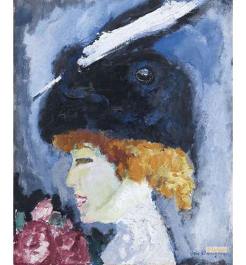 Woman's Portrait With A White Feather