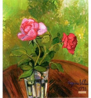 Two Roses In A Glass 1933