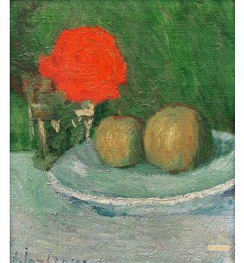 Still Life With Apples And Rose