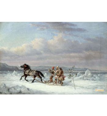 Huntsmen In Horsedrawn Sleigh