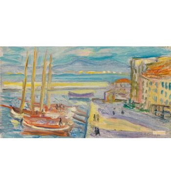 Saint Tropez, The End Of The Harbor At The Sailboat, 1925