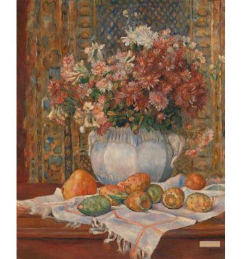 Still Life With Flowers And Prickly Pears