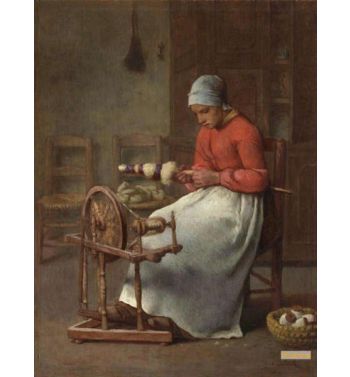 Woman Spinning c1855 60