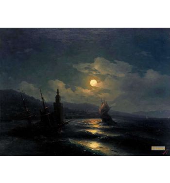 View Of Constantinople By Moonlight From The Sea 1878