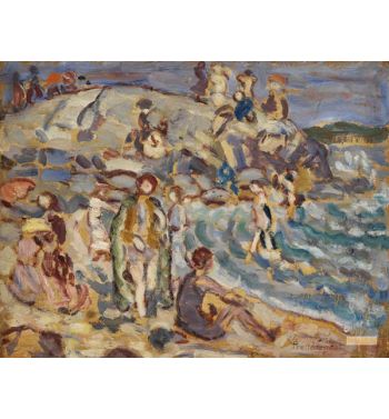 Beach Scene And Hill