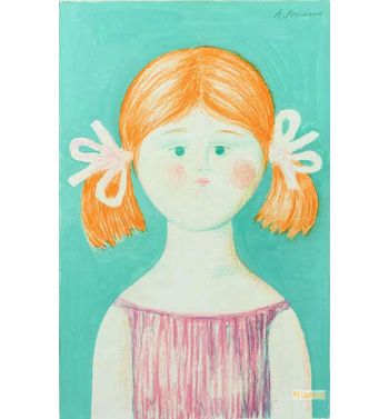 Girl Portrait in Green Background