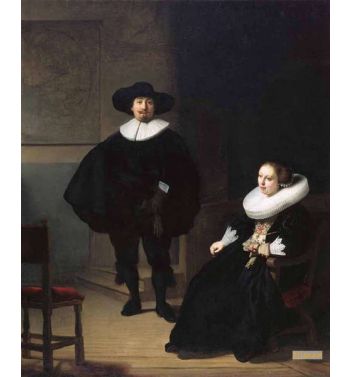 A Lady And Gentleman In Black