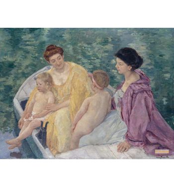 Le Bain Two Mothers And Their Children In A Boat
