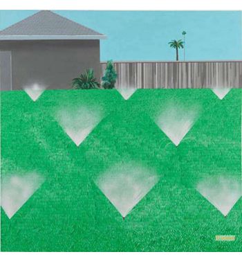 A Lawn Being Sprinkled