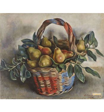 Still Life With A Basket Of Pears 1932