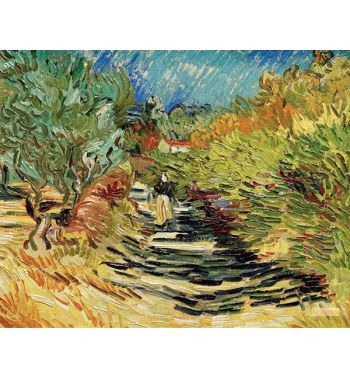 A Road At Saint Remy With Female Figure