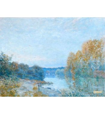 Soleil Couchant Autumn Evening On The River
