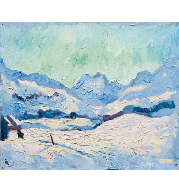 Winter Landscape Near Maloja With A View Of The Forno Valley