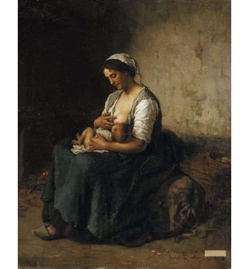 Mère Alaittant Son Bébé