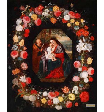 Holy Family In A Flower Garland