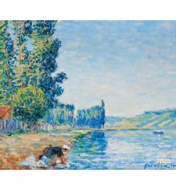 Laveuse sur Les Bords de Lyonne Le Matin