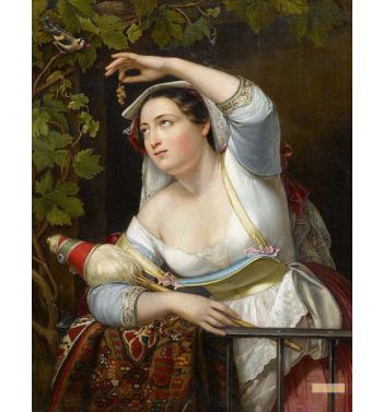 Portrait Of A Young Woman In A Vine Arbor 1851
