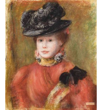 Woman With Red Corsage And Black Hat