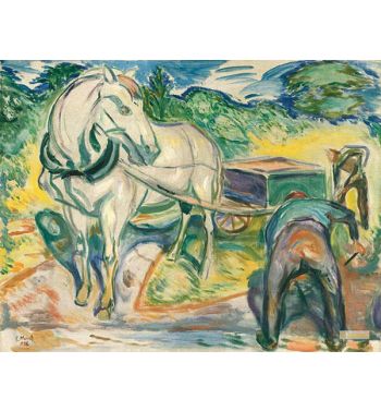Digging Men With Horse And Cart, 1920 1