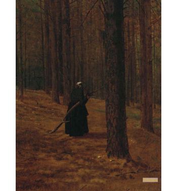 Old Woman Gathering Brush 1865