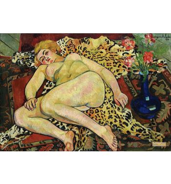 Catherine Nue Allongée Sur Une Peau De Panthère