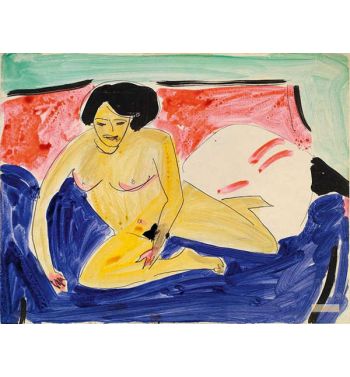 Seated Nude On Divan, 1909