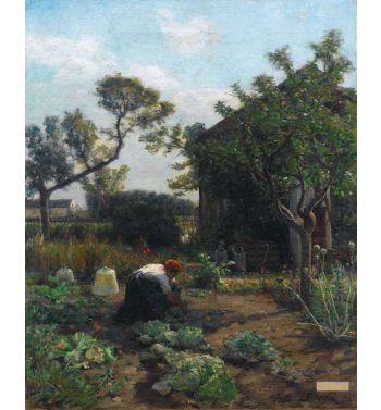A Young Woman In The Artist'S Garden Courrières