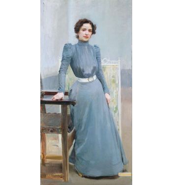 Clotilde In A Grey Dress
