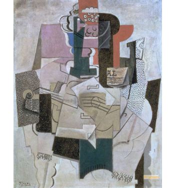 Bowl Of Fruit Violin And Bottle 1914