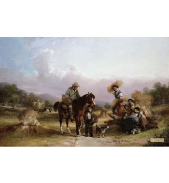 Harvesters Greeting Two Travellers